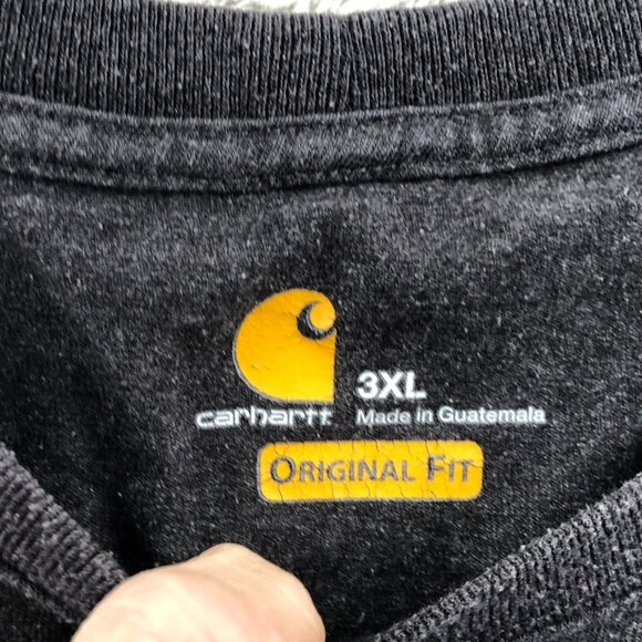 Carhartt Mens T-Shirt Size 3XL Gray Original Fit Long Sleeve Casual Pocket Tee - Picture 3 of 10